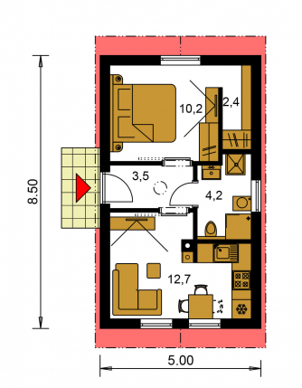 Mirror image | Floor plan of ground floor - BUNGALOW 203